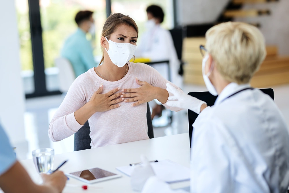 Patient complaining about chest pain