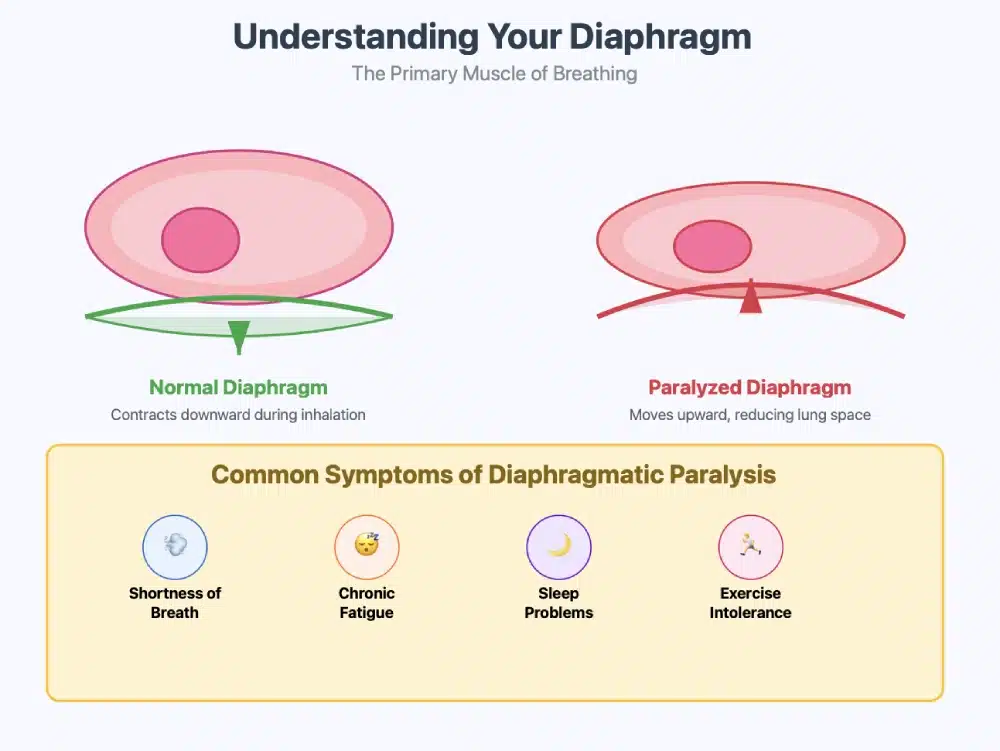 normal vs paralysed diaphragm