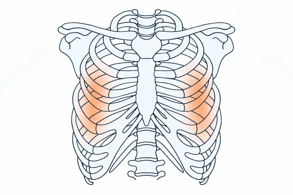 false ribs highlighted in slipping rib syndrome