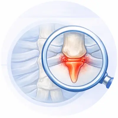 Inflamed spinal disc — possible xiphisternum pain source