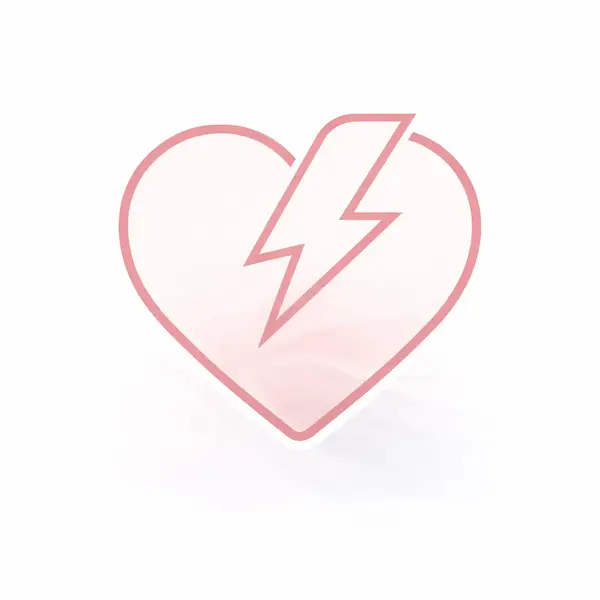 Heart with lightning bolt symbolizing chest pain