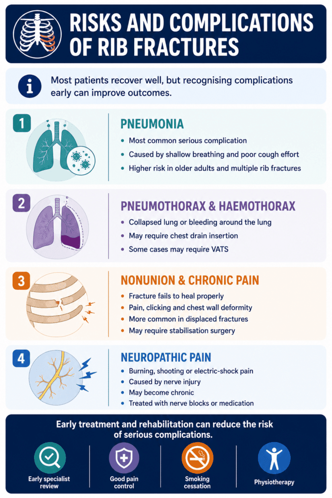 Risks and complications of rib fractures