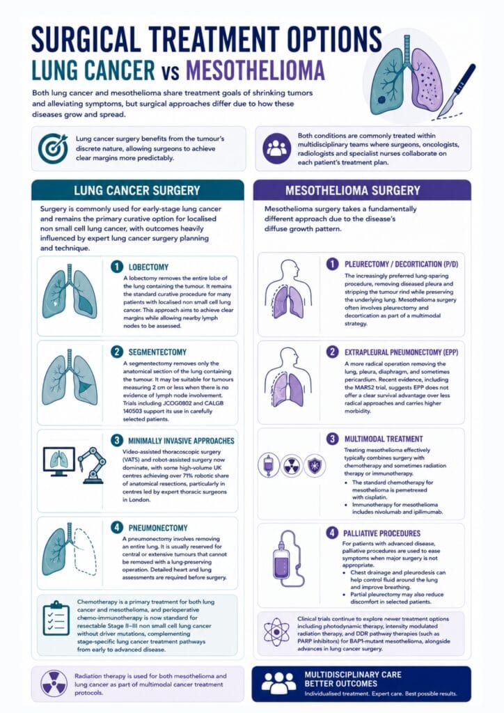 Surgical Treatment Options Lung Cancer vs Mesothelioma