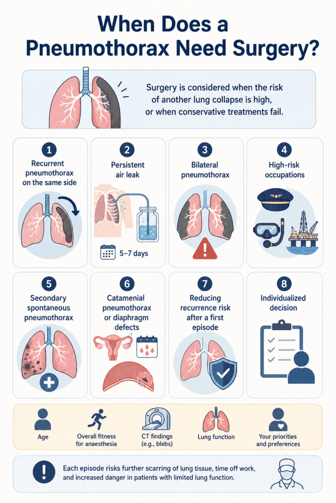 When Does a Collapsed Lung Need Surgery (and When Does It Not)? 2 When does Pneumothorax Need Surgery